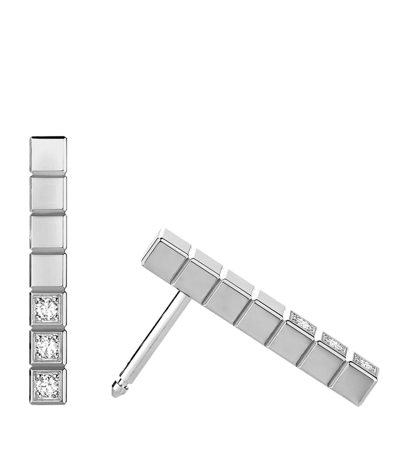 Chopard white gold diamond Ice Cube earrings, imported from the UK
