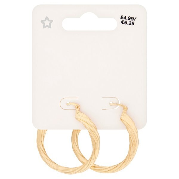 Superdrug Studio Gold  Tone Twist 40 MM Hoops