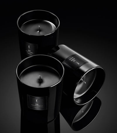 Black Wax Scented Candle with Neroli and Leather Notes 220g