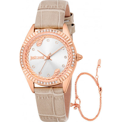 Superdrug Just Cavalli Beige Ladies Vittoria Glam Watch and Bracelet Gift Set- Buy online at McGrocer