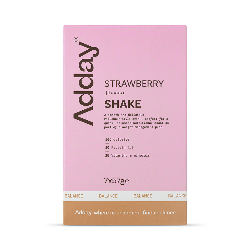 Adday strawberry meal replacement shake 7x57g, imported from the UK