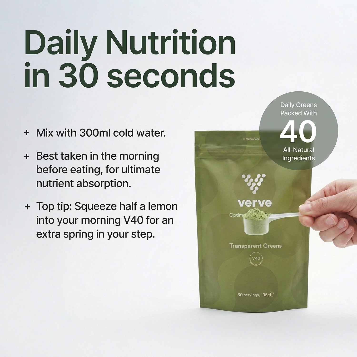 Verve Transparent Greens V40 greens powder - British product