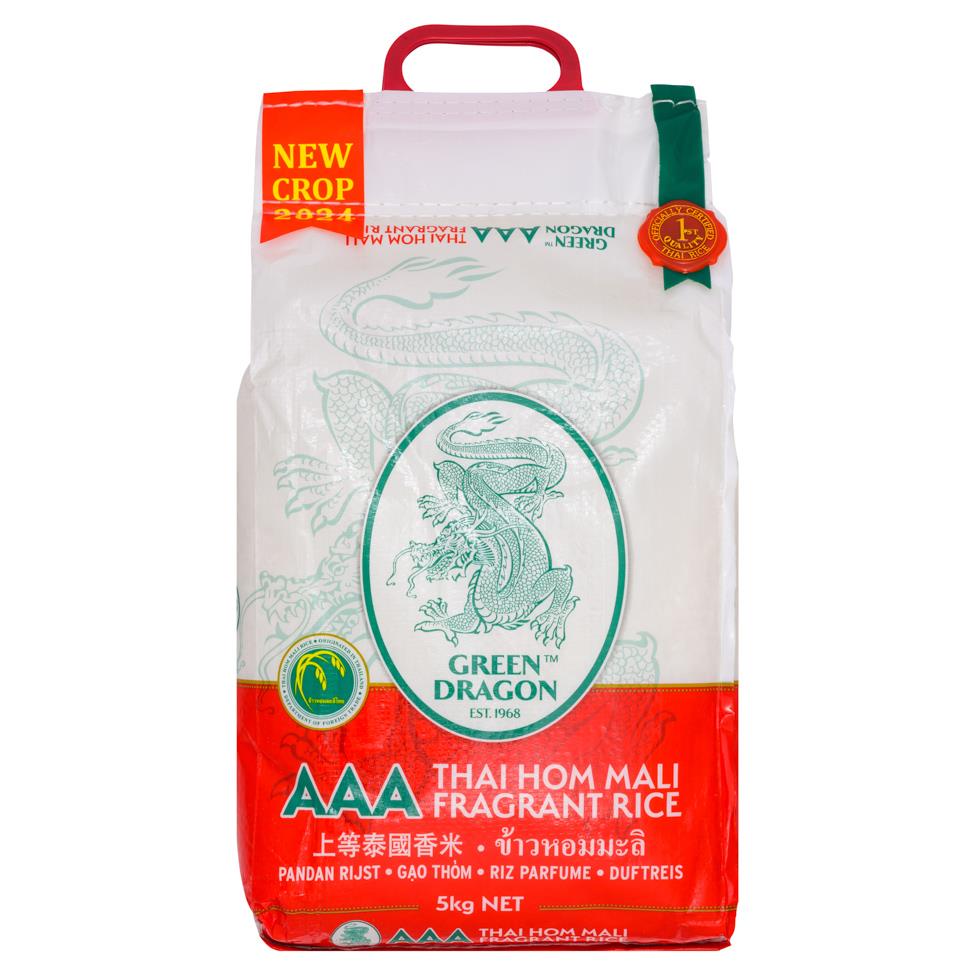 Green Dragon Thai Hom Mali fragrant rice 5kg - British product