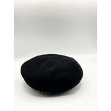 SVNX beret hat with chain detail in black (British brand)