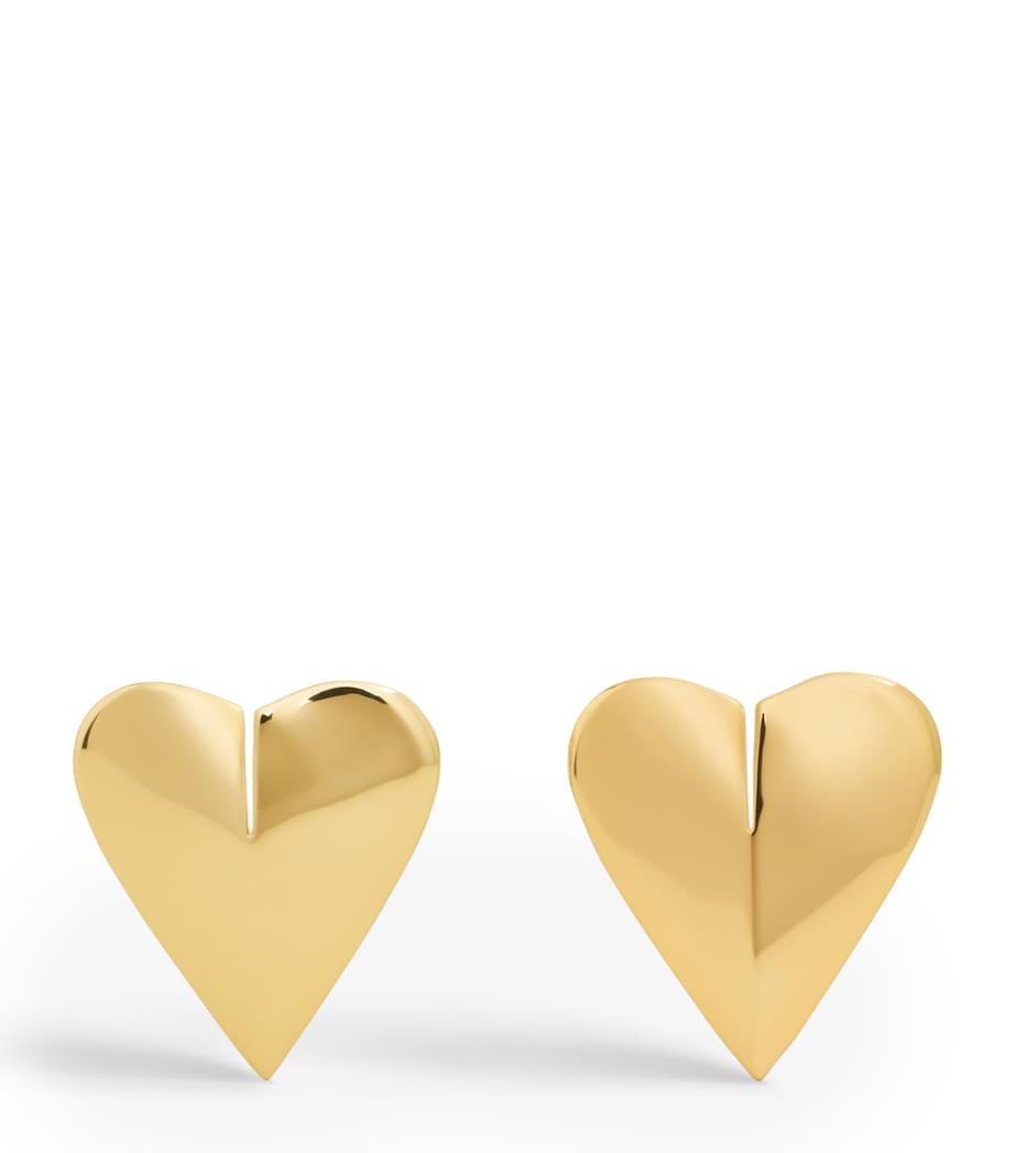 Alaïa Le Coeur mini brass earrings (British brand)