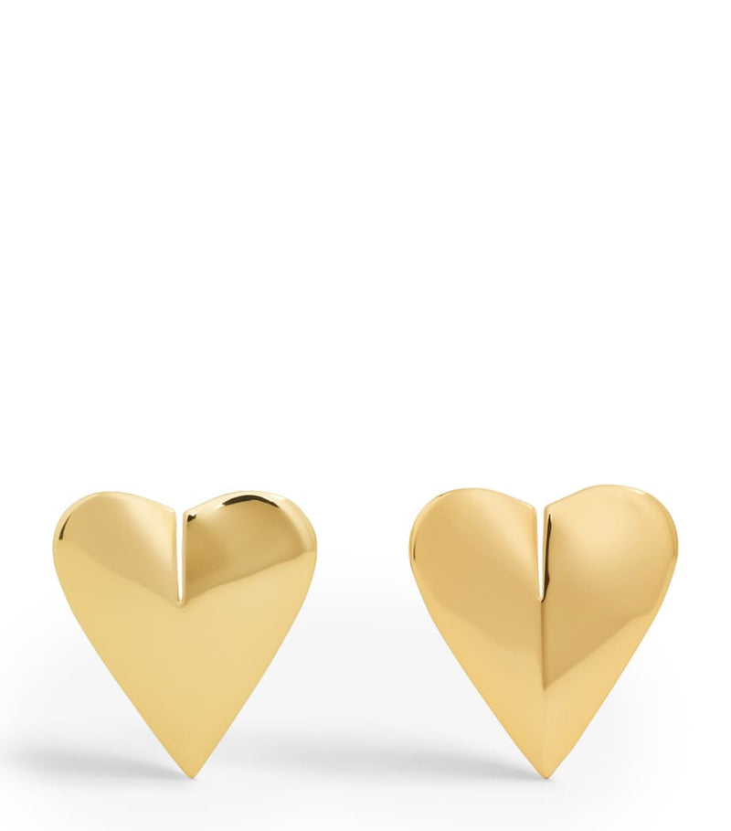 Alaïa Le Coeur mini brass earrings (British brand)