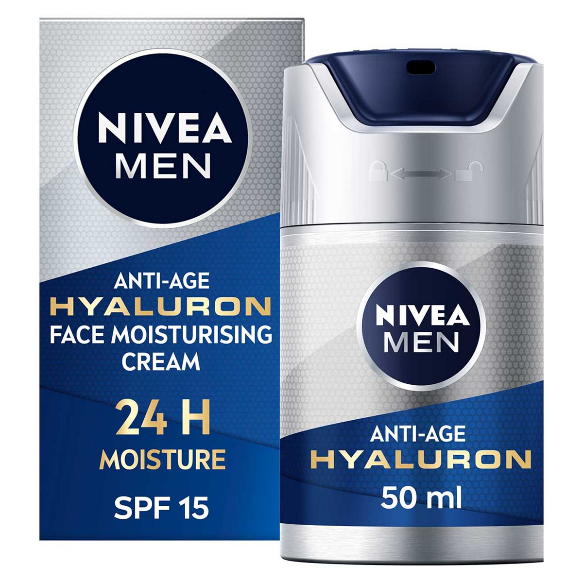 NIVEA MEN Anti-Age Hyaluron Day Cream Moisturiser with Hyaluronic Acid SPF15 50ml GOODS Boots   