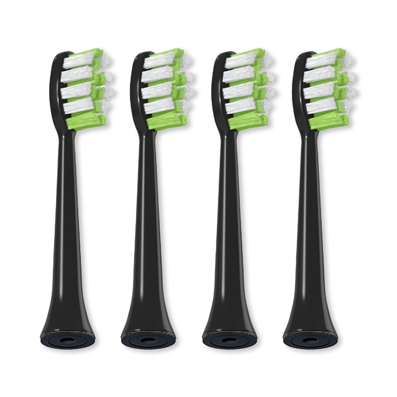 Biovello replacement toothbrush heads black 4 pack, UK version