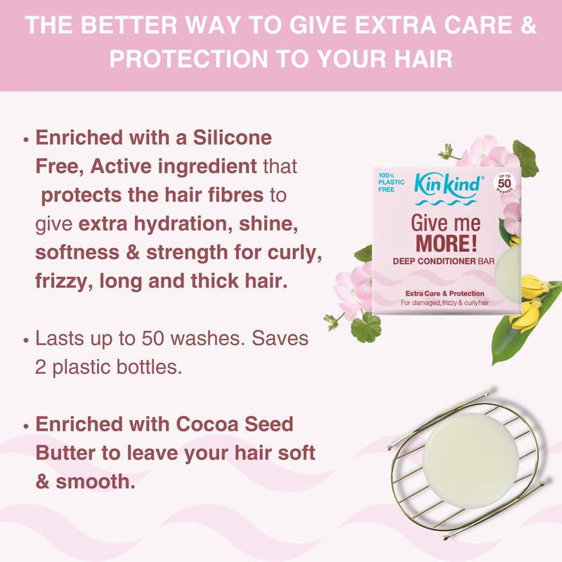 KinKind Give me MORE! conditioner bar 40g, UK version