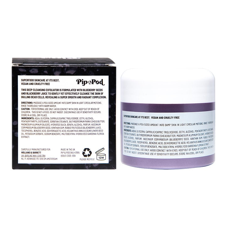 Pip & Pod Blackberry Exfoliating Crème 50ml Face Exfoliators & Scrubs Holland&Barrett   