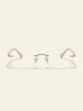 Gucci metal rectangle-frame eyeglasses with plain lenses, UK version