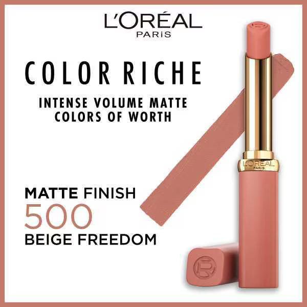 L'Oréal Paris Lipstick 500 Beige Freedom, UK version
