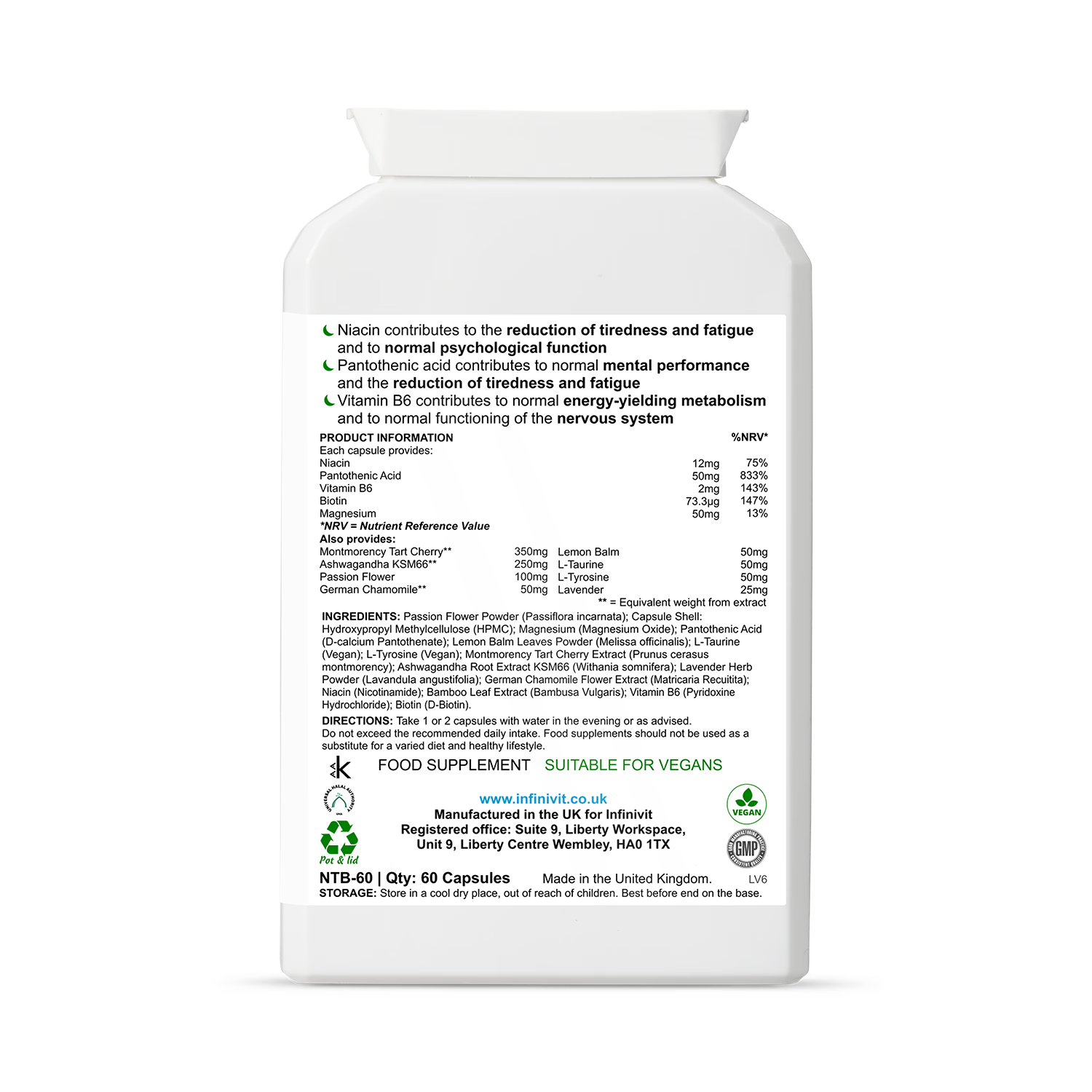 InfiniVit InfiniNight night-time supplement 60 capsules - British product