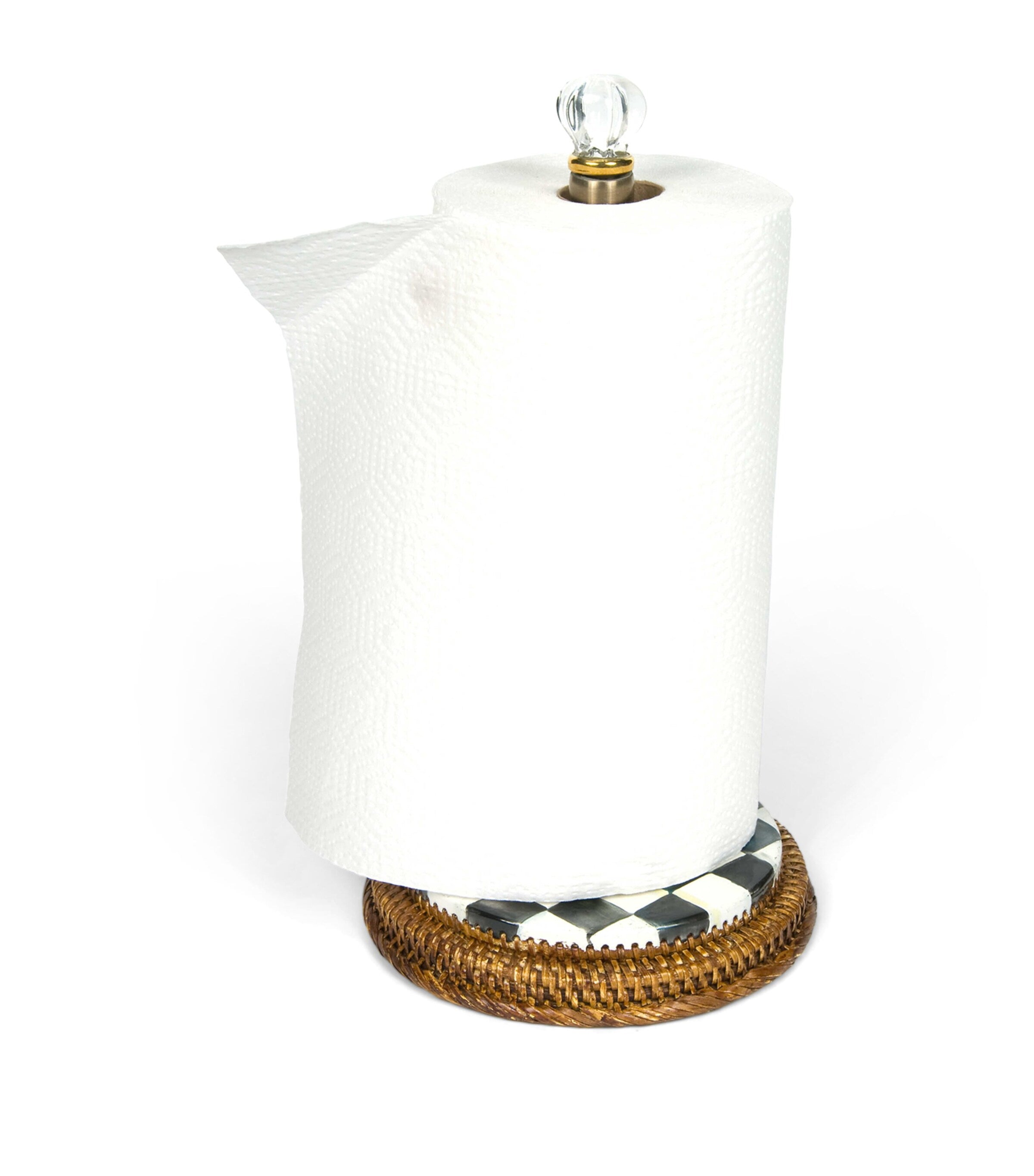 MacKenzie-Childs Courtly Check paper towel holder, imported from the UK