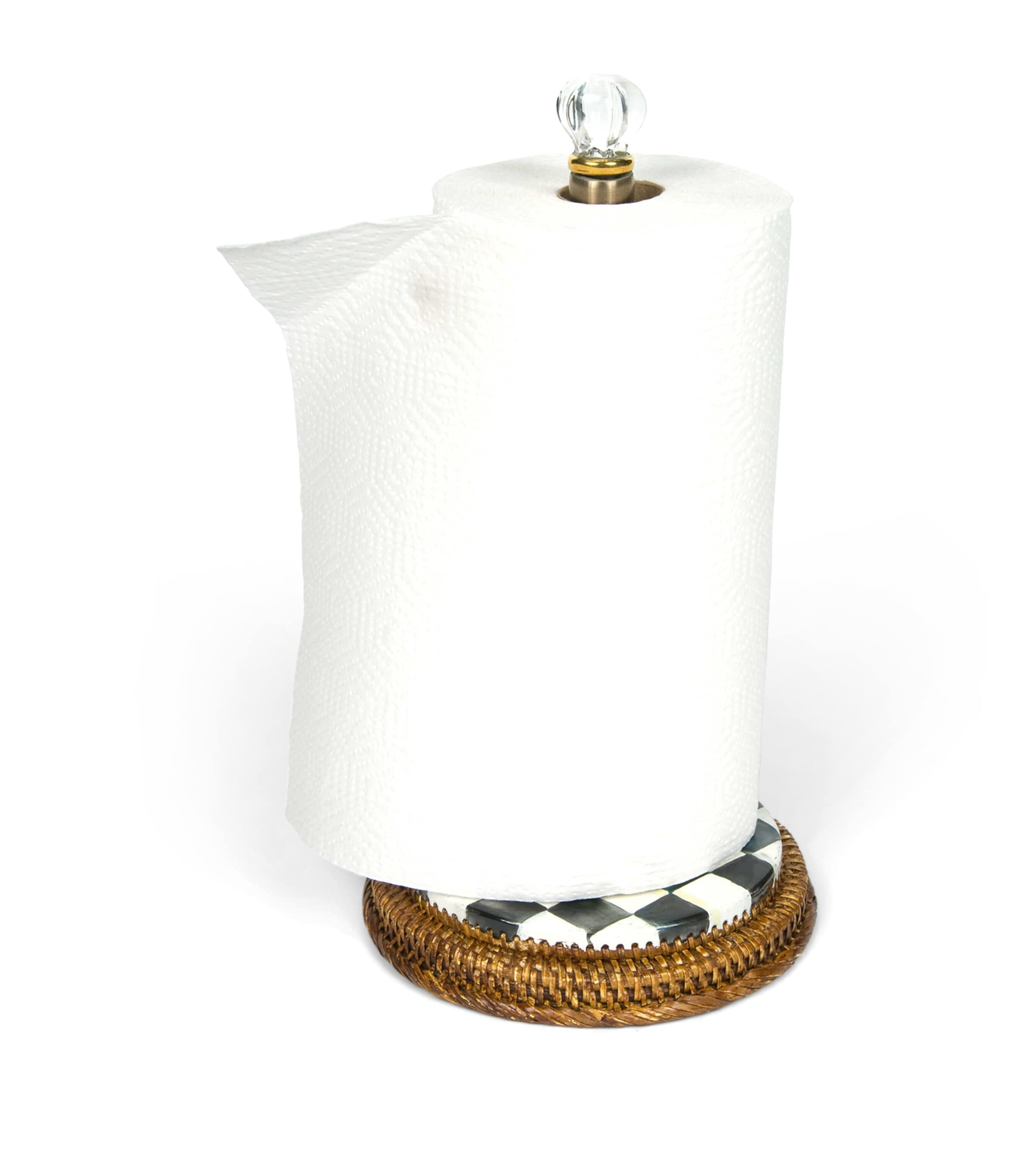 MacKenzie-Childs Courtly Check paper towel holder, imported from the UK