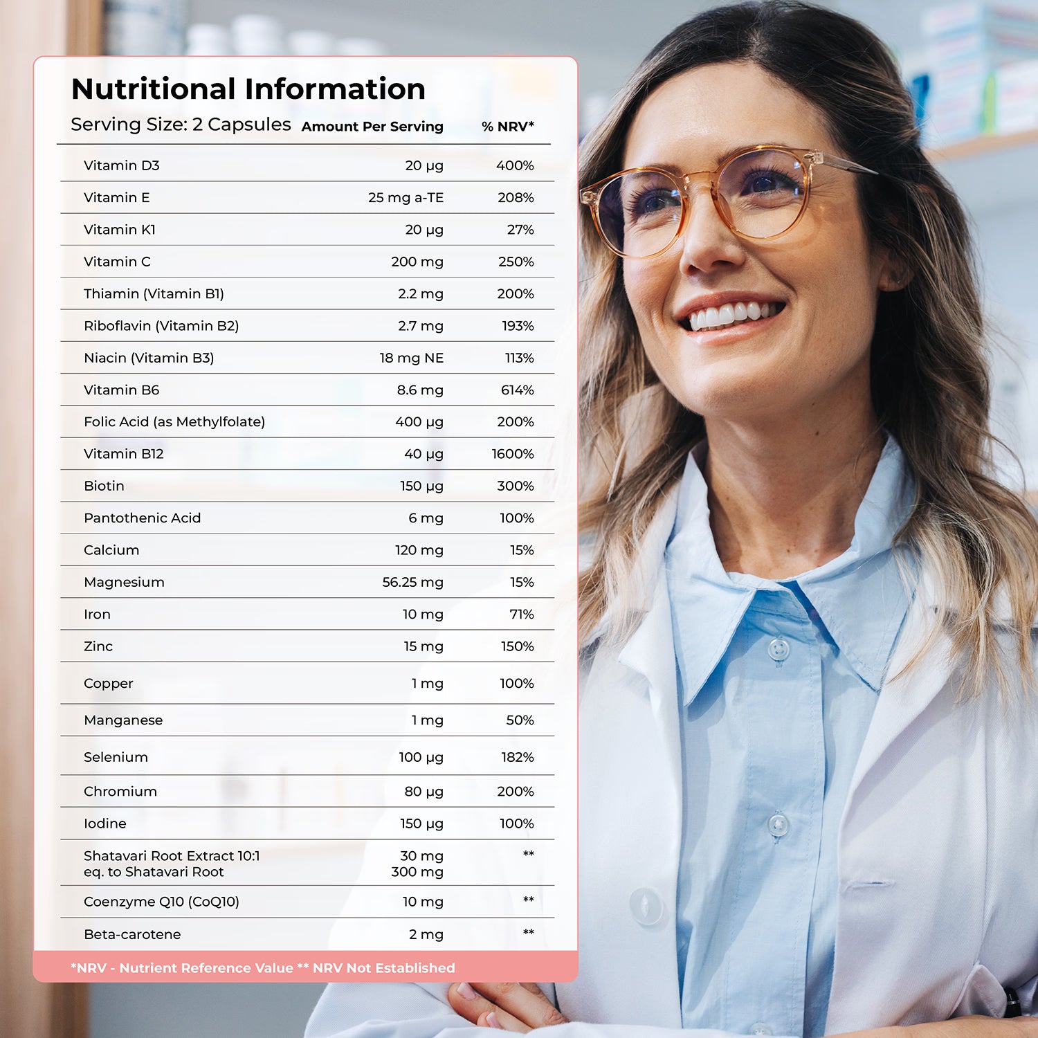 Health & Her postnatal supplement 60 capsules (British brand)