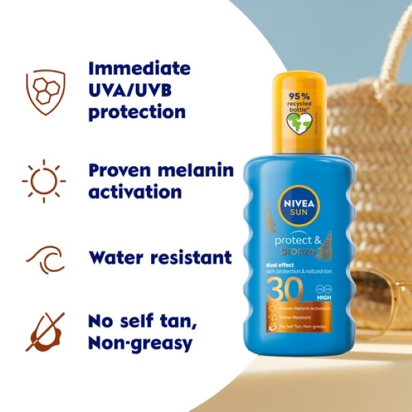 NIVEA SUN Tan Activating Spray SPF 30 Protect & Bronze 200ml GOODS Superdrug   