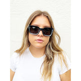 SVNX oversized square sunglasses black frame smoke lens - British product