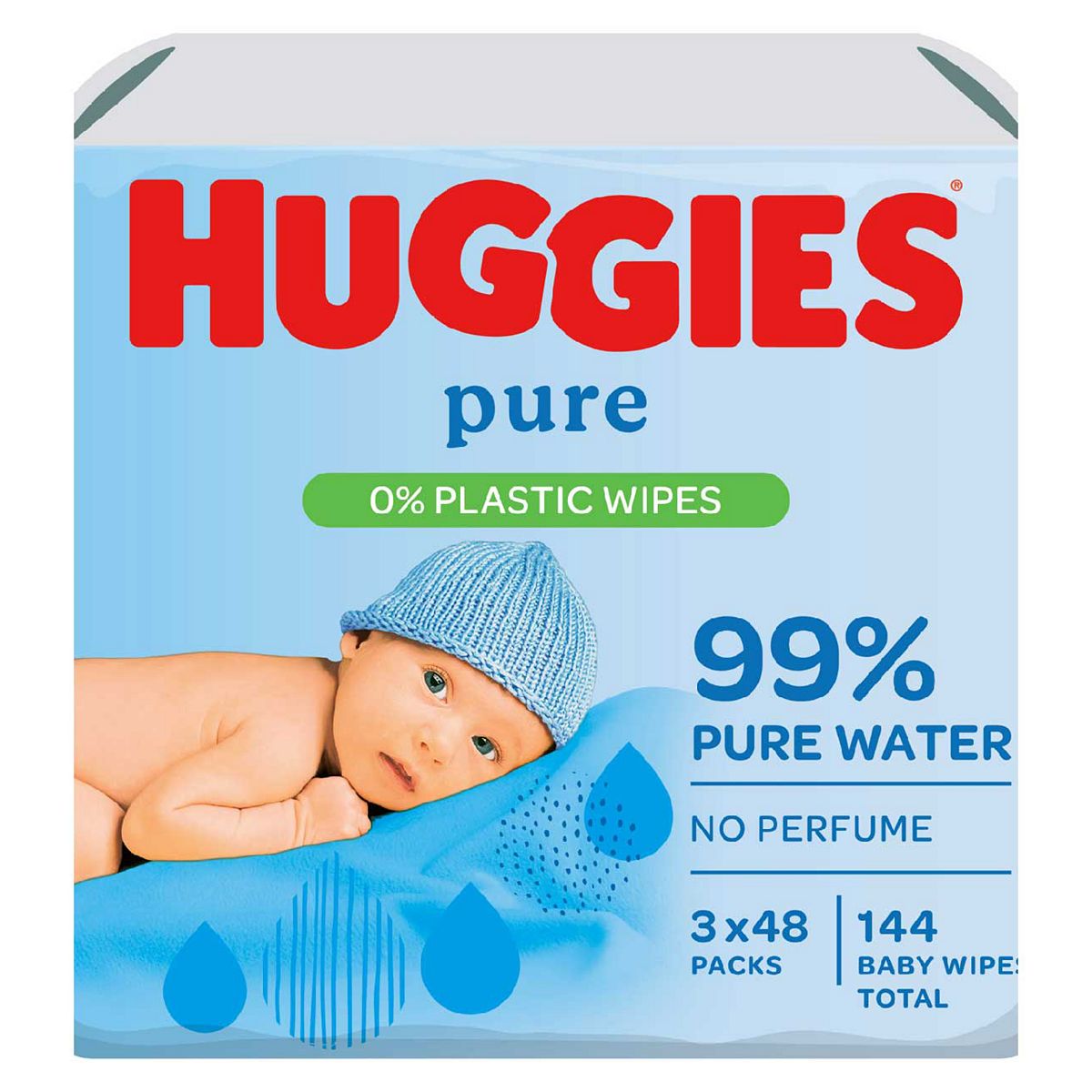 Huggies Pure Baby Wipes 0% Plastic 48s 3 pack GOODS Boots   