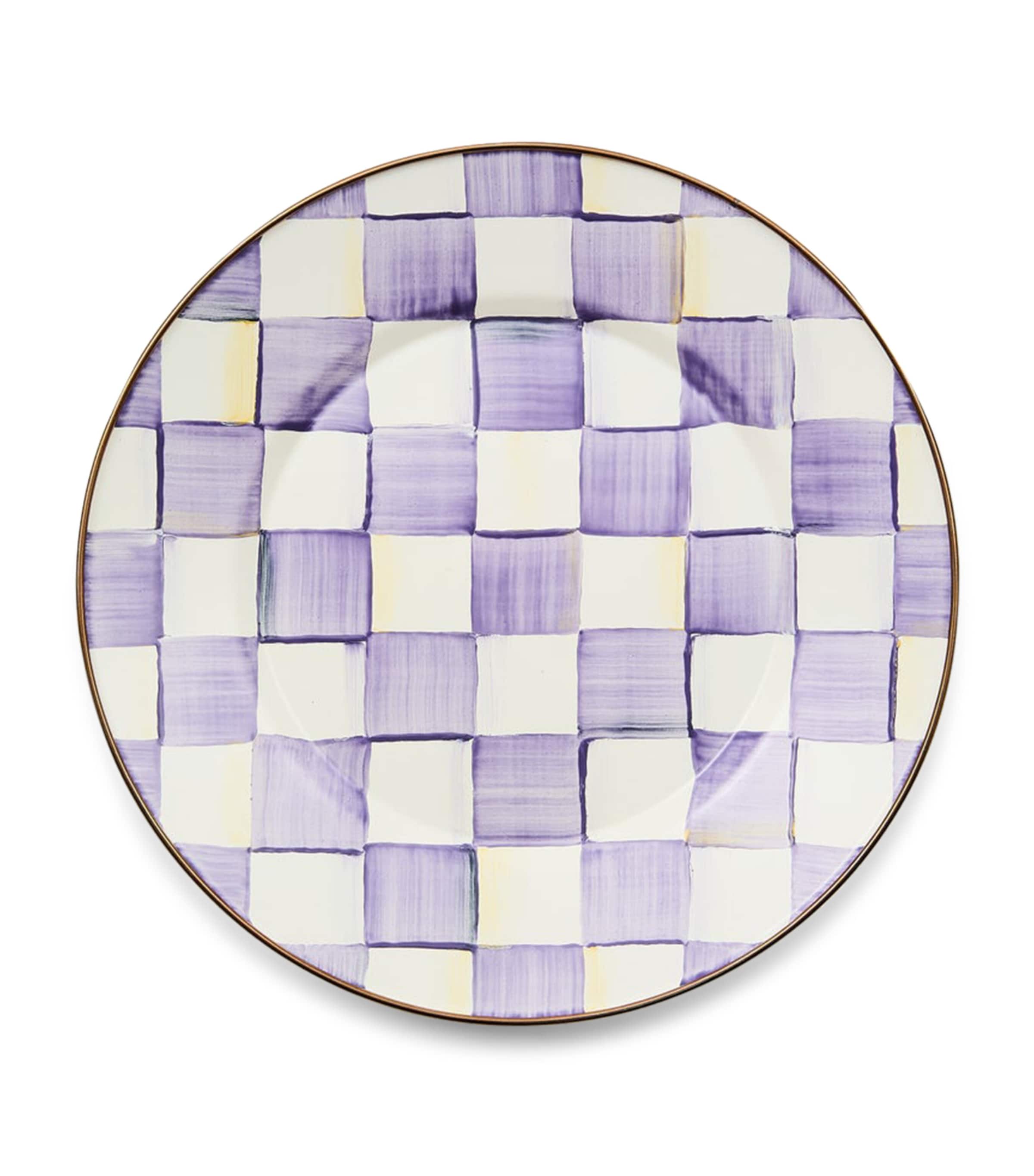 MacKenzie-Childs Violet Check dinner plate 25cm (British brand)