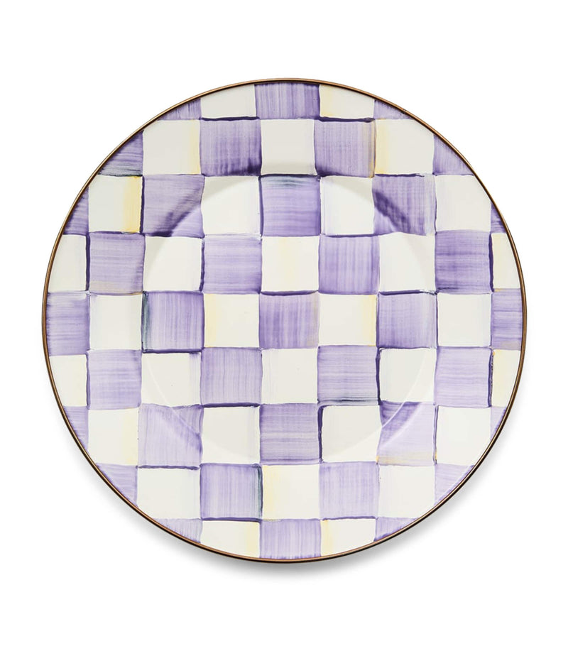 MacKenzie-Childs Violet Check dinner plate 25cm (British brand)