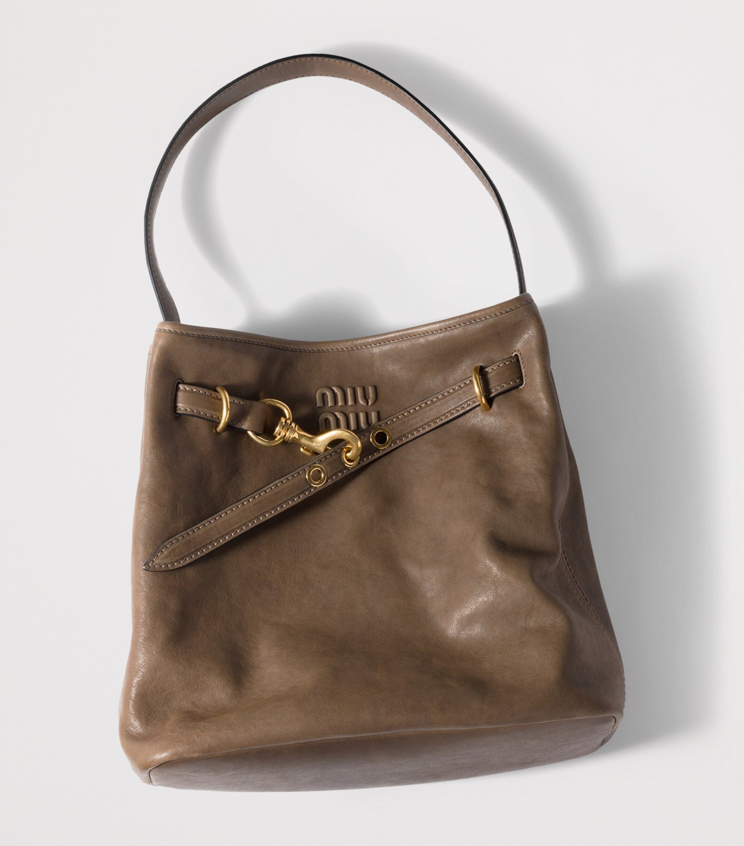 Miu Miu Aventure bucket bag nappa leather, imported from the UK