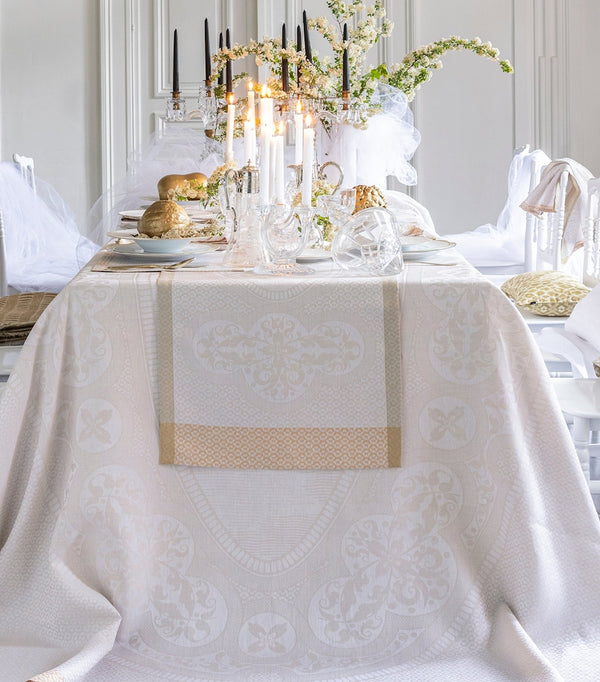 Linen Tablecloth with Celestial Embroidery 175cm x 250cm