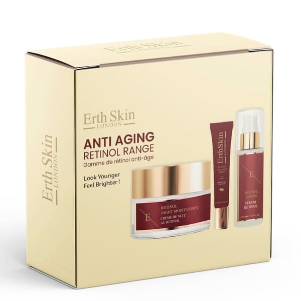 ErthSkin retinol set with eye cream, moisturiser, serum (British brand)