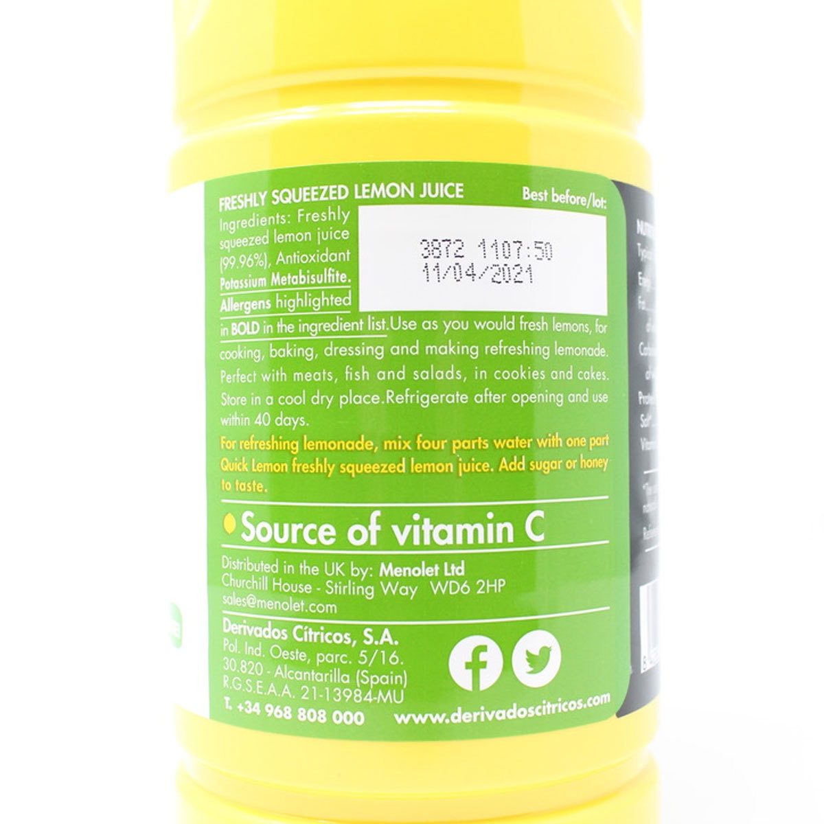 Quicklemon Juice Not From Concentrate, 2 x 1L GOODS Costco UK