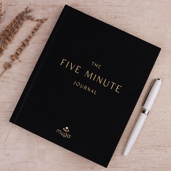 Myga Five Minute Journal guided gratitude journal with prompts, UK version