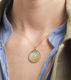 L'Atelier Nawbar yellow gold and diamond sunrise pendant necklace, UK version