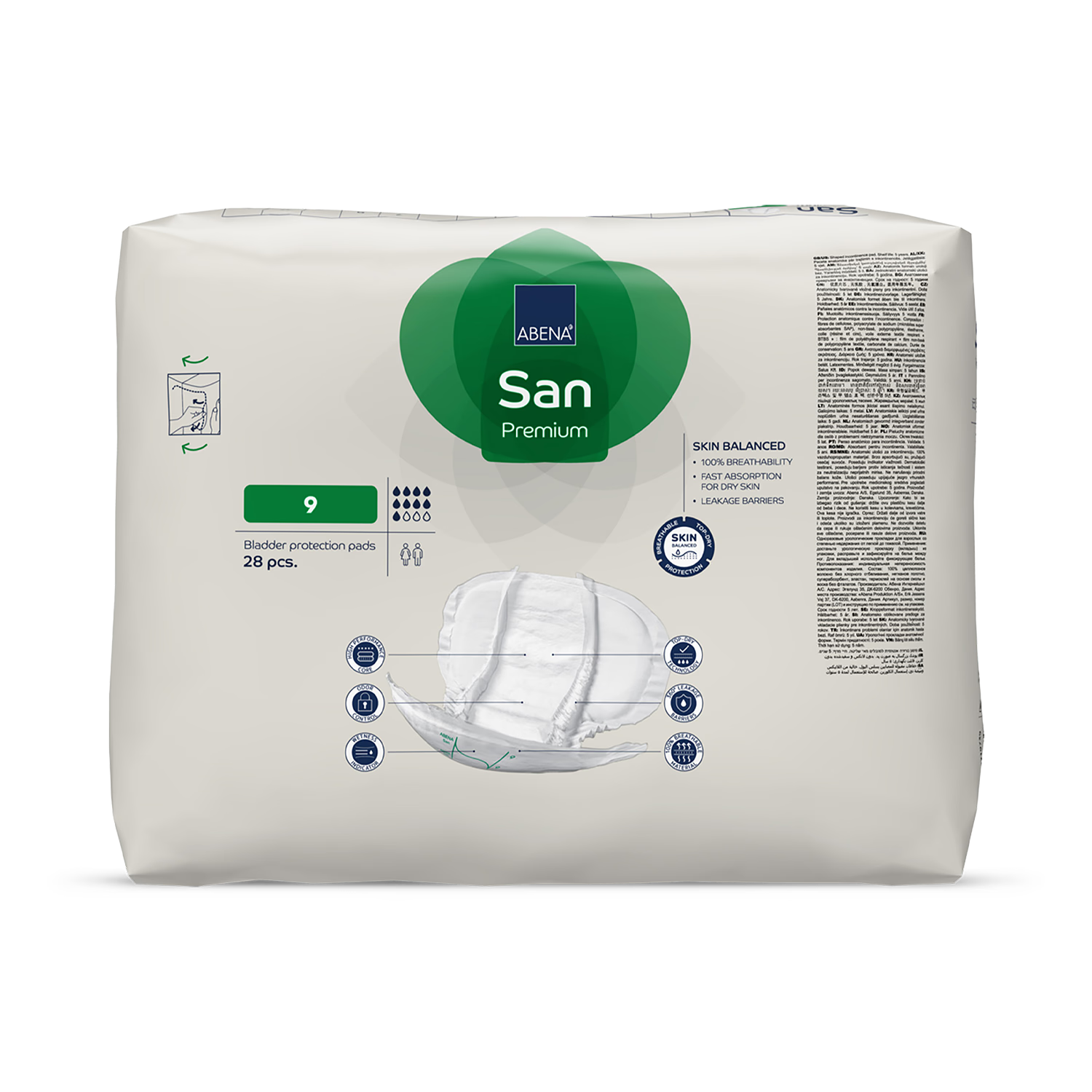 ABENA San Premium 9 incontinence pads 28 pack, UK version