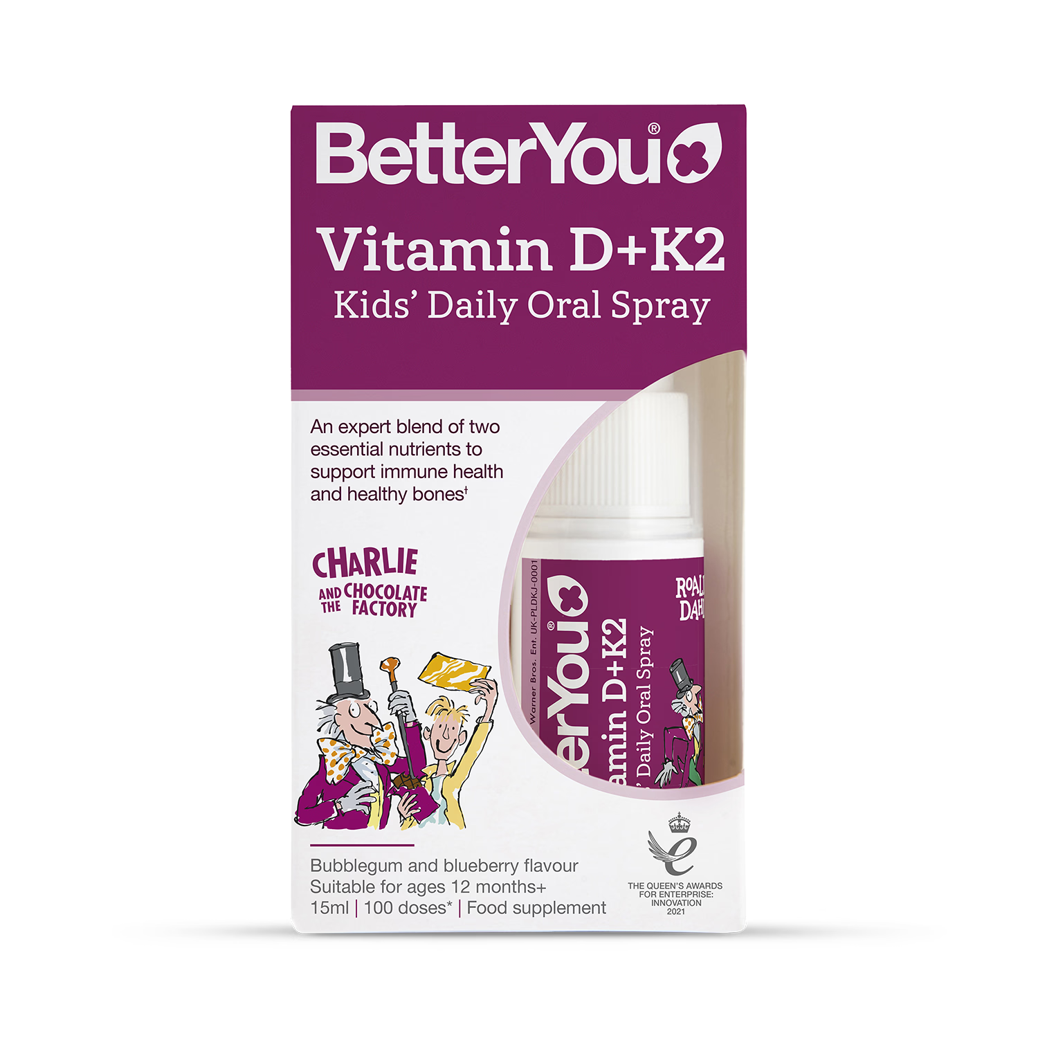 Betteryou kids vitamin D+K2 oral spray 15ml, UK version