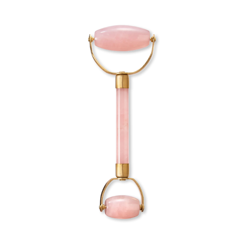 Genuine Crystal rose quartz roller double-sided, UK version