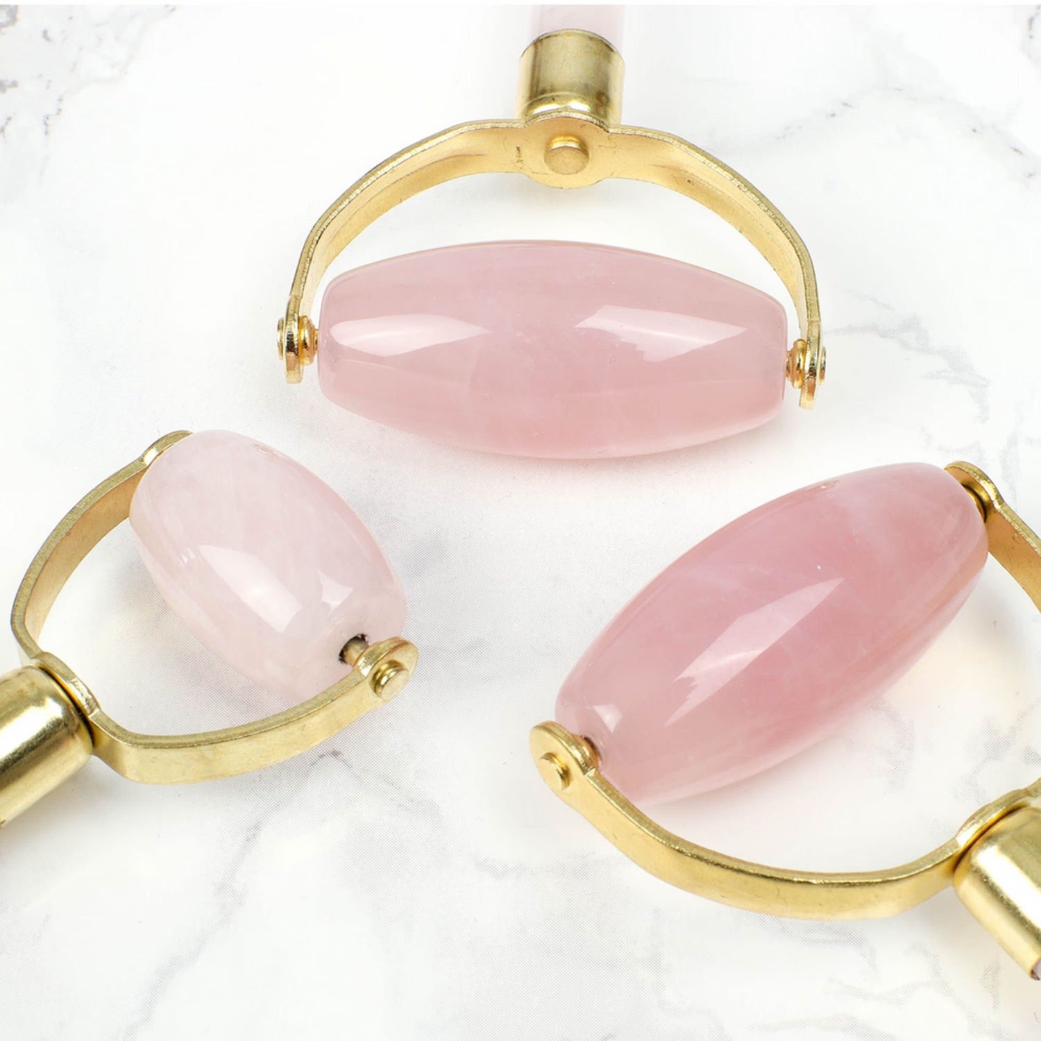Genuine Crystal rose quartz roller double-sided, UK version