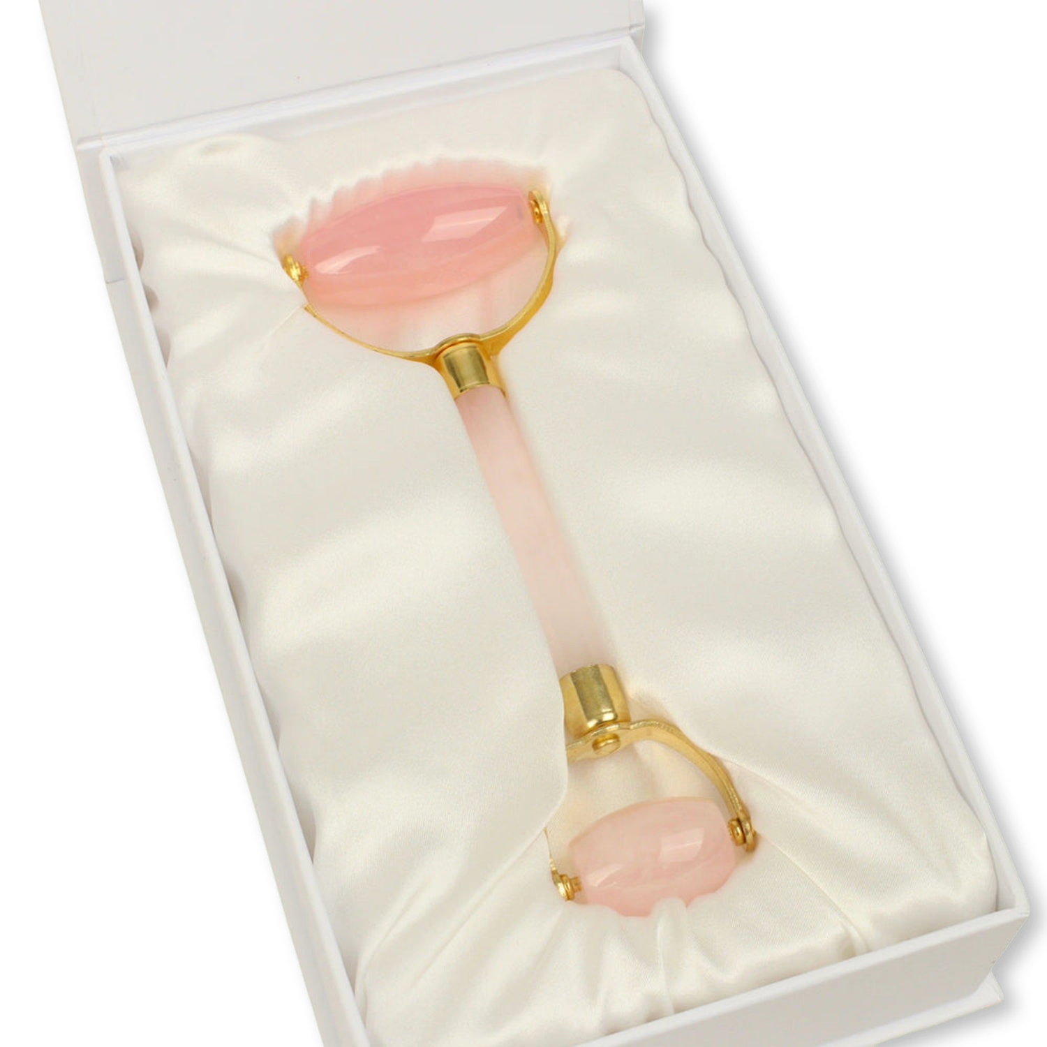 Genuine Crystal rose quartz roller double-sided, UK version