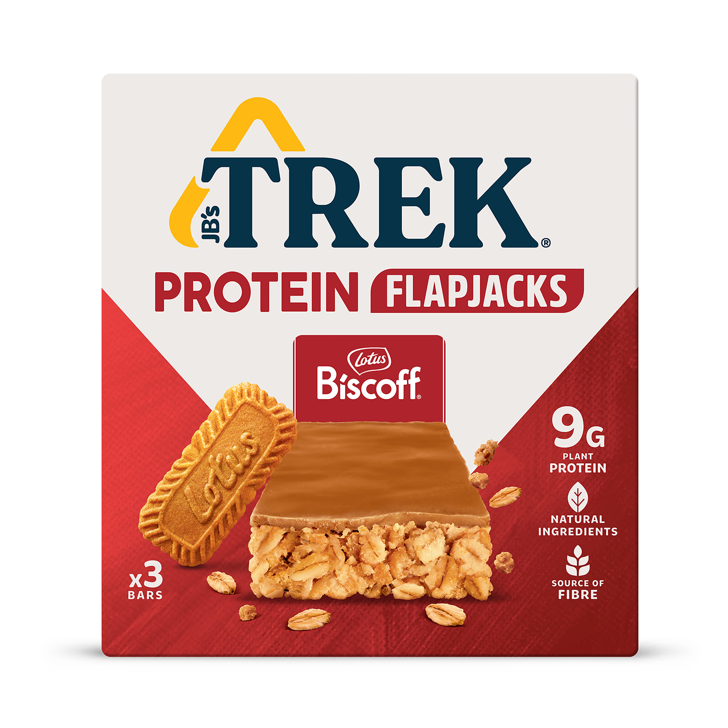 Trek Lotus Biscoff protein flapjack multipack 3x50g, UK version