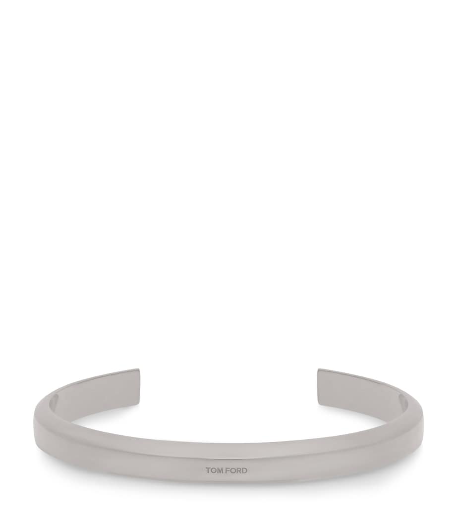 Tom Ford engraved logo bangle in sterling silver, UK version