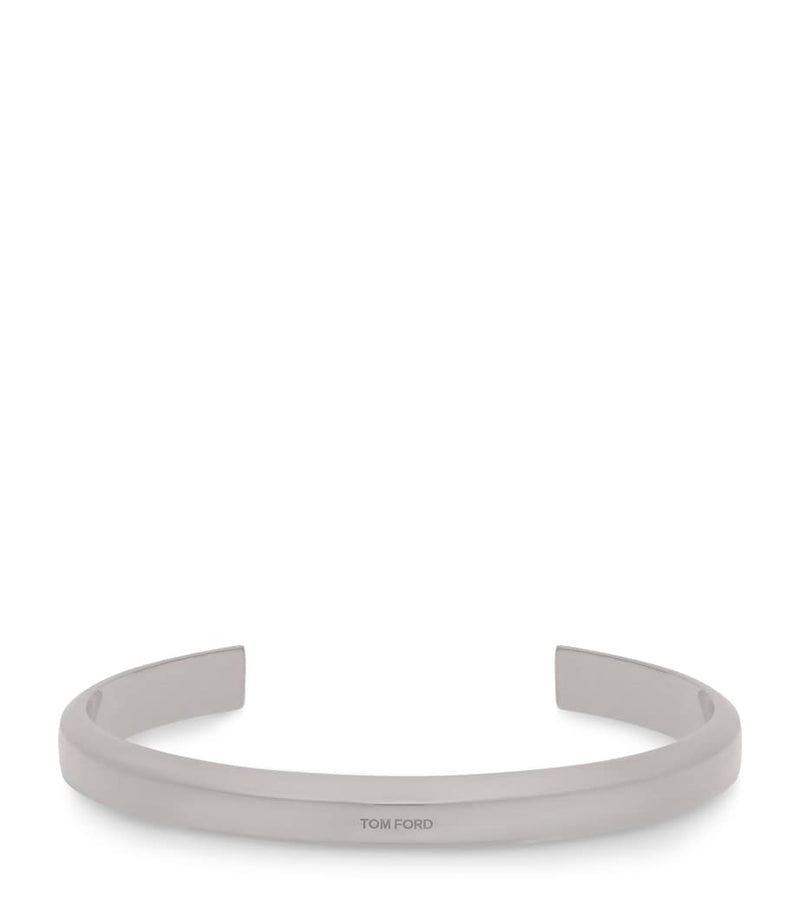 Tom Ford engraved logo bangle in sterling silver, UK version