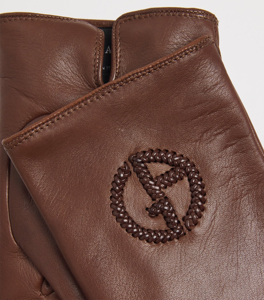 Giorgio Armani GA logo lambskin gloves with cashmere lining (British brand)