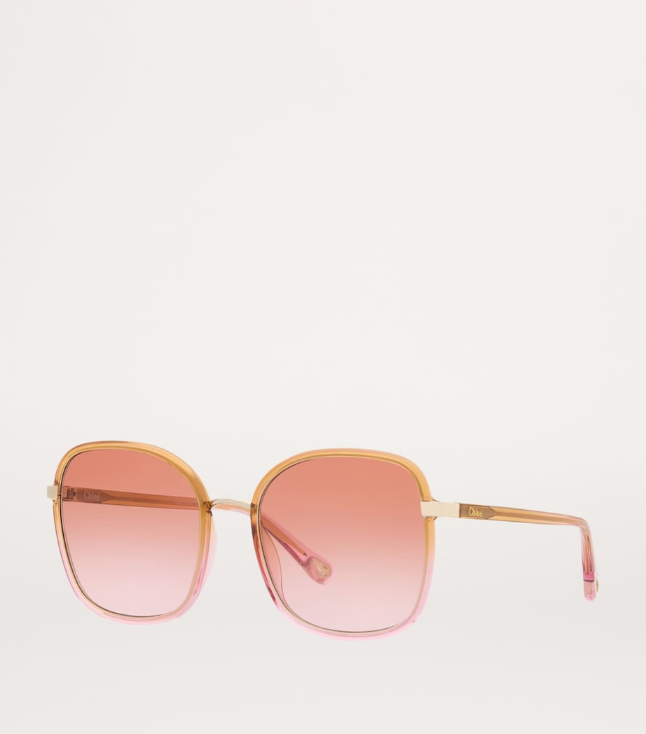 Chloé oversized square sunglasses with graduated tint (British brand)