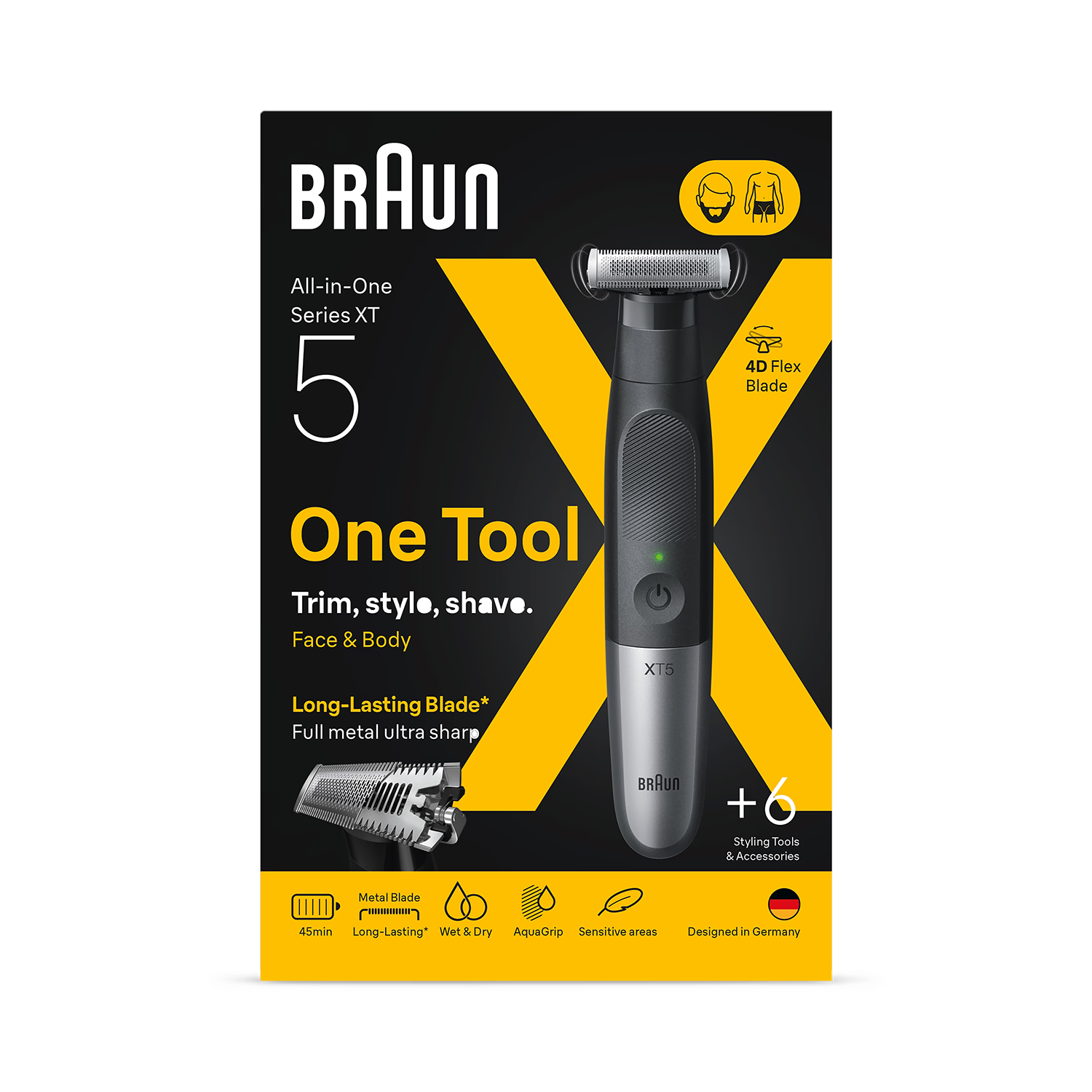 Braun XT5100 beard trimmer body shaver, imported from the UK