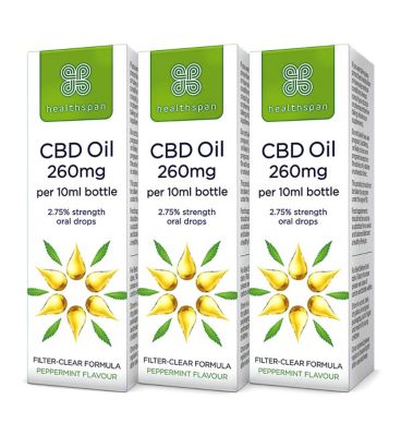 Healthspan CBD Oil 250mg Drops 10ml x 3 Bundle General Health & Remedies Boots   