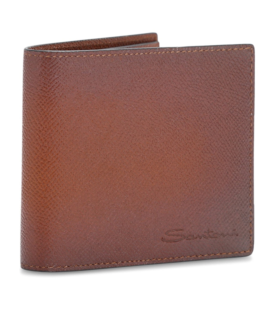 Santoni leather wallet with 8 card slots and note compartment - British product