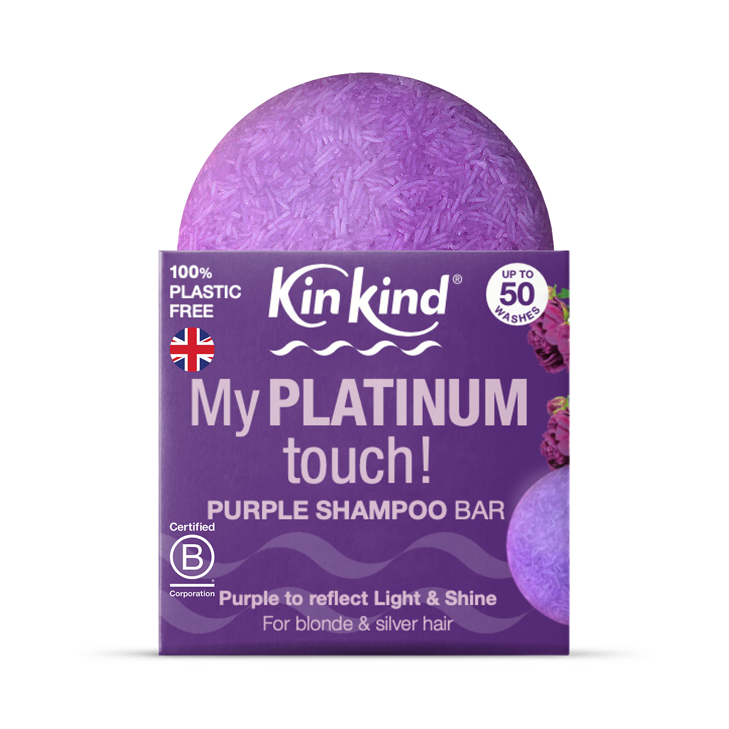 KinKind purple shampoo bar 50g, imported from the UK