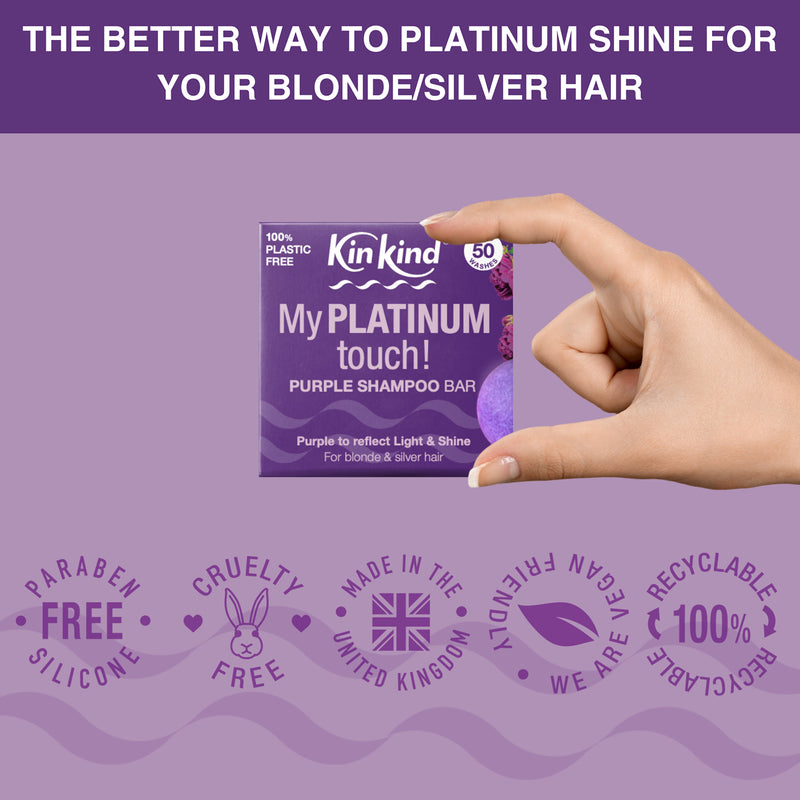 KinKind purple shampoo bar 50g, imported from the UK