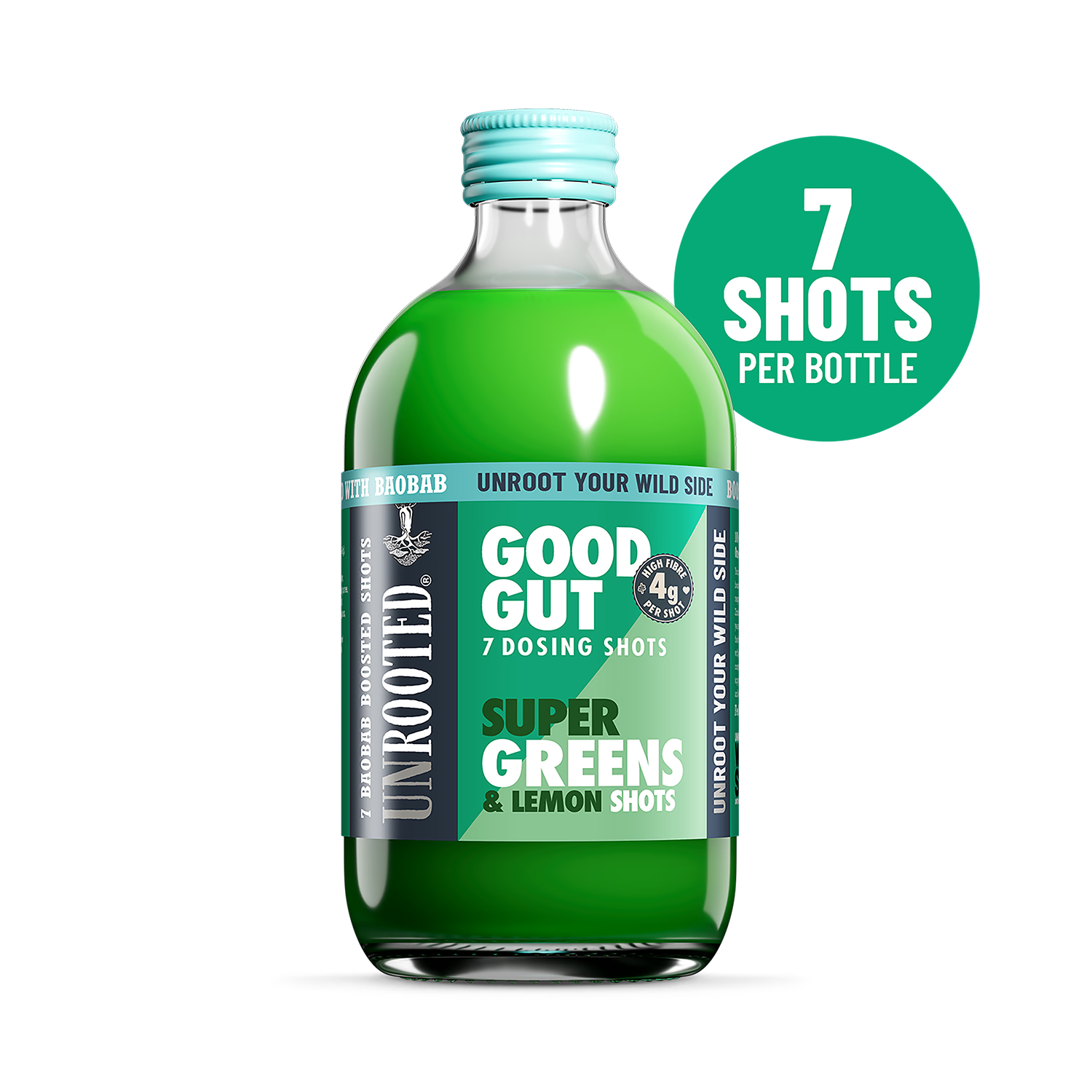 Unrooted Super Greens & Lemon dosing bottle 420ml, UK version