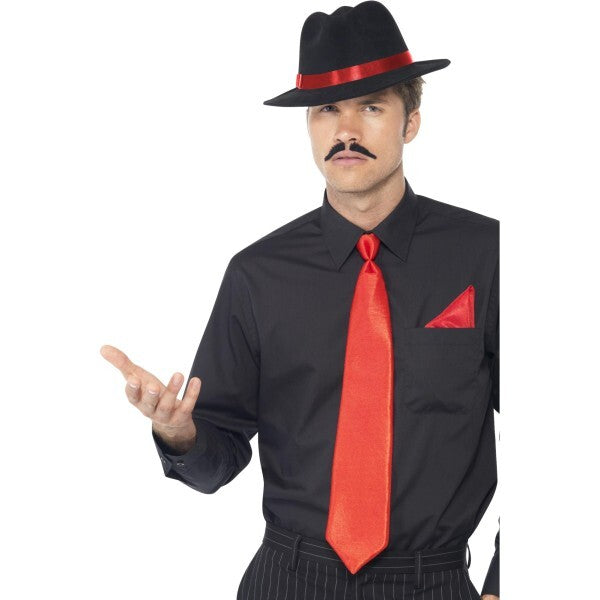 Smiffys gangster kit red trilby tie handkerchief, UK version