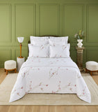 Yves Delorme double fitted sheet with Gaura floral print, 140cm x 200cm (British brand)