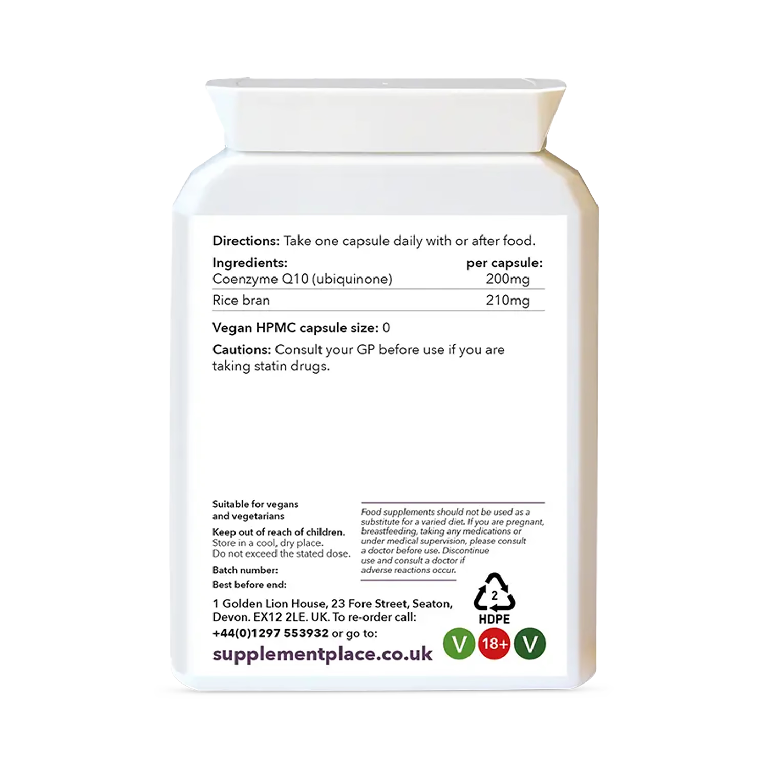 Supplement Place CoQ10 200mg 60 capsules, imported from the UK